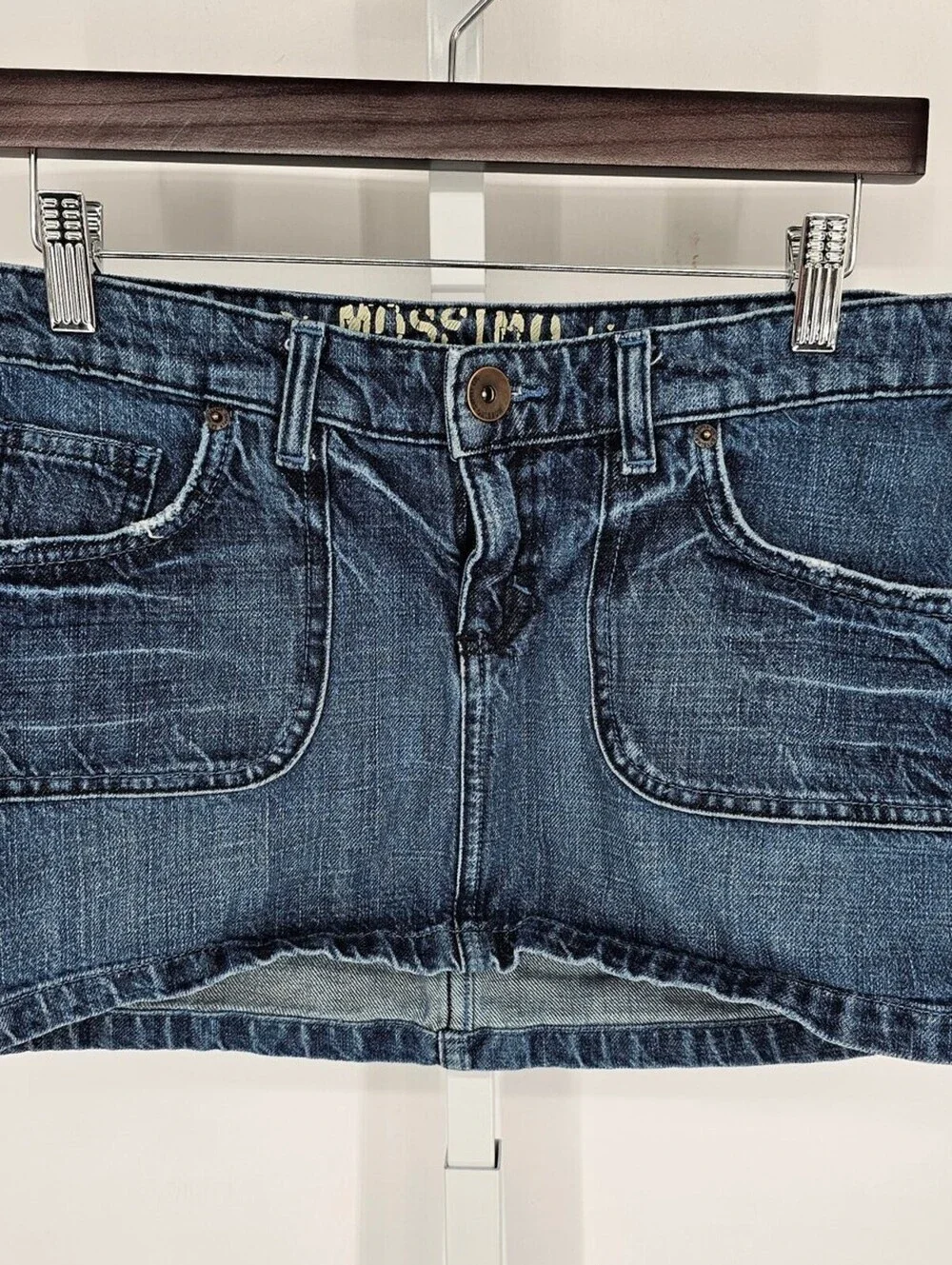 Vintage Y2K Mossimo Juniors Sz 9 Blue Jean Denim Mini Skirt 100% Cotton